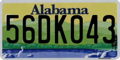 AL license plate 56DK043