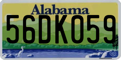 AL license plate 56DK059