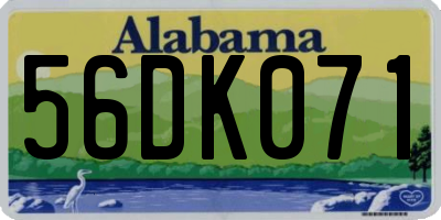 AL license plate 56DK071