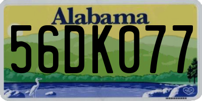 AL license plate 56DK077