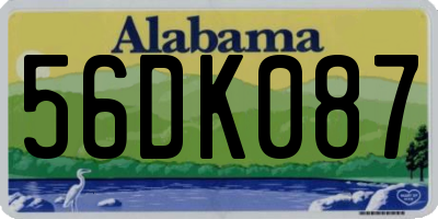 AL license plate 56DK087