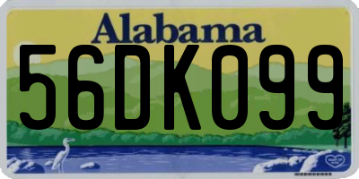 AL license plate 56DK099