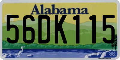 AL license plate 56DK115