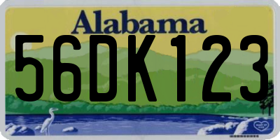 AL license plate 56DK123