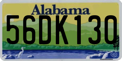 AL license plate 56DK130