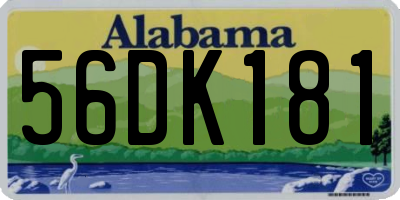 AL license plate 56DK181