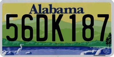 AL license plate 56DK187