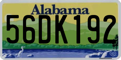 AL license plate 56DK192