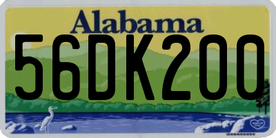 AL license plate 56DK200