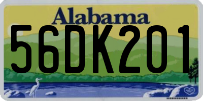 AL license plate 56DK201