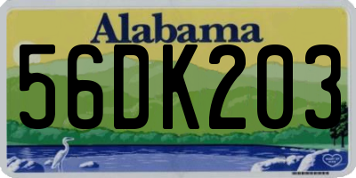 AL license plate 56DK203