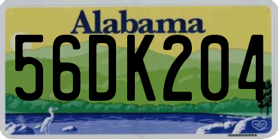 AL license plate 56DK204