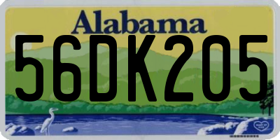AL license plate 56DK205