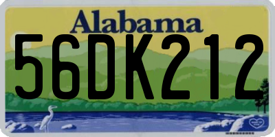 AL license plate 56DK212