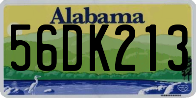 AL license plate 56DK213