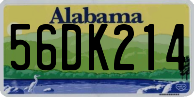 AL license plate 56DK214