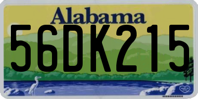 AL license plate 56DK215