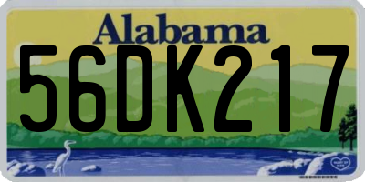 AL license plate 56DK217