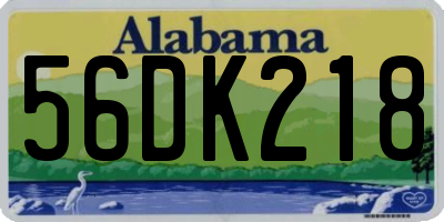 AL license plate 56DK218