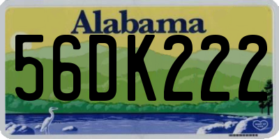 AL license plate 56DK222