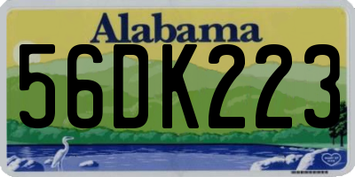 AL license plate 56DK223