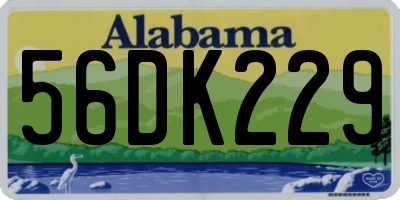 AL license plate 56DK229