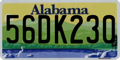 AL license plate 56DK230