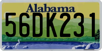 AL license plate 56DK231