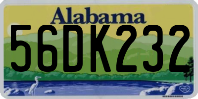 AL license plate 56DK232