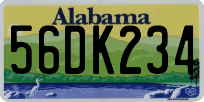 AL license plate 56DK234