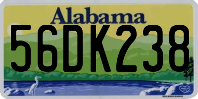 AL license plate 56DK238