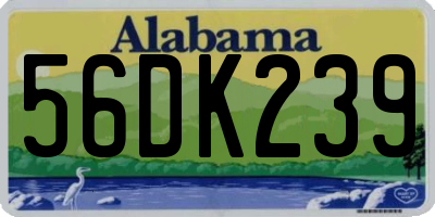AL license plate 56DK239