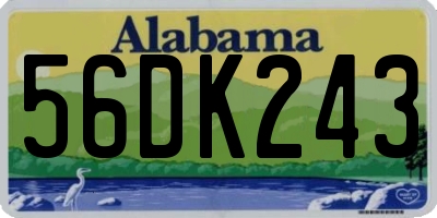 AL license plate 56DK243