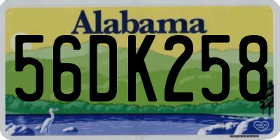 AL license plate 56DK258