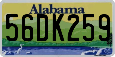 AL license plate 56DK259