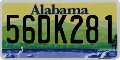 AL license plate 56DK281