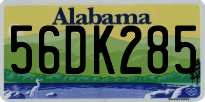 AL license plate 56DK285