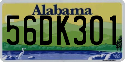 AL license plate 56DK301