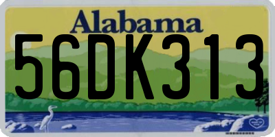 AL license plate 56DK313