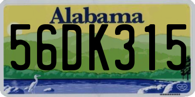 AL license plate 56DK315
