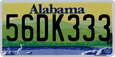 AL license plate 56DK333