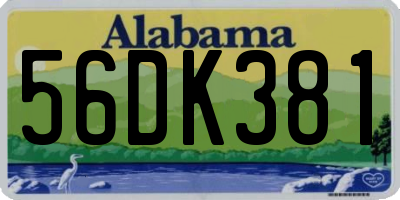 AL license plate 56DK381