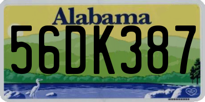 AL license plate 56DK387