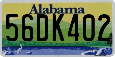 AL license plate 56DK402