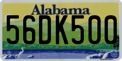 AL license plate 56DK500