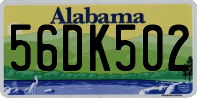 AL license plate 56DK502