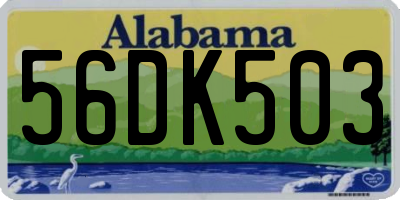 AL license plate 56DK503