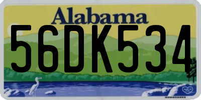AL license plate 56DK534