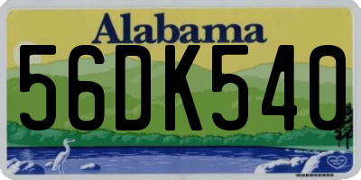 AL license plate 56DK540