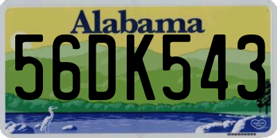 AL license plate 56DK543